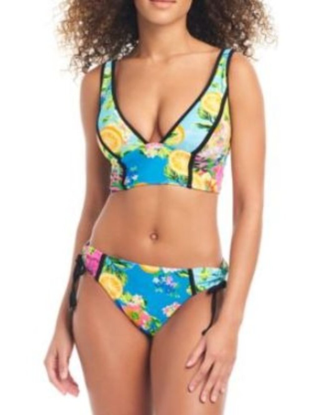 Bar III Tropial Two Piece Swim Size XS Summer Spritz Bikini Multi NWT